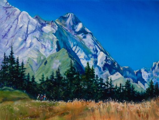 Hiking the French Alps - original oil painting