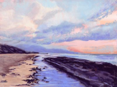 Original pastel painting titled "Low Tide" of Baby Beach at low tide