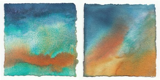 Abstract Diptych original watercolor by artist Christine Waara