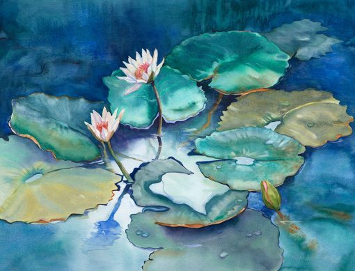 "There Was a Frog Here Somewhere" original watercolor painting by Maui artist Christine Waara