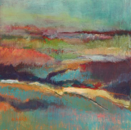 Abstract oil pastel painting of Morning at Kanaha by artist Christine Waara