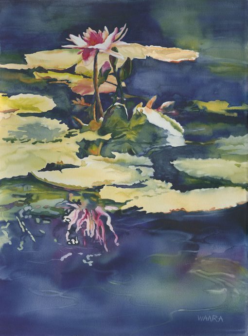 Water Lily Mirage original watercolor by Maui artist Christine Waara