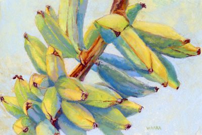 Haiku Apple Bananas original pastel painting by Maui artist Christine Waara
