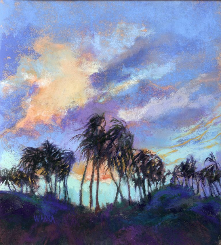 Palms in the Wind at Dusk