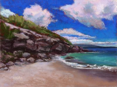 "Sandy Beaches of Maui" original pastel painting by Maui artist Christine Waara