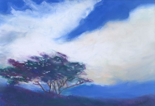 "Serenade in Blue" original oil pastel painting by Maui artist Christine Waara