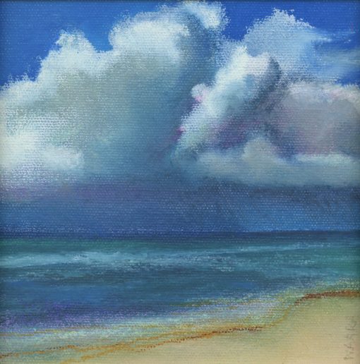 "Storm Over the Horizon" original oil pastel painting by Maui artist Christine Waara