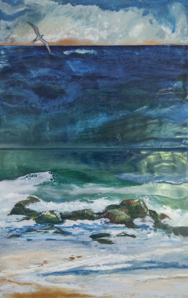 Original abstract encaustic painting titled 