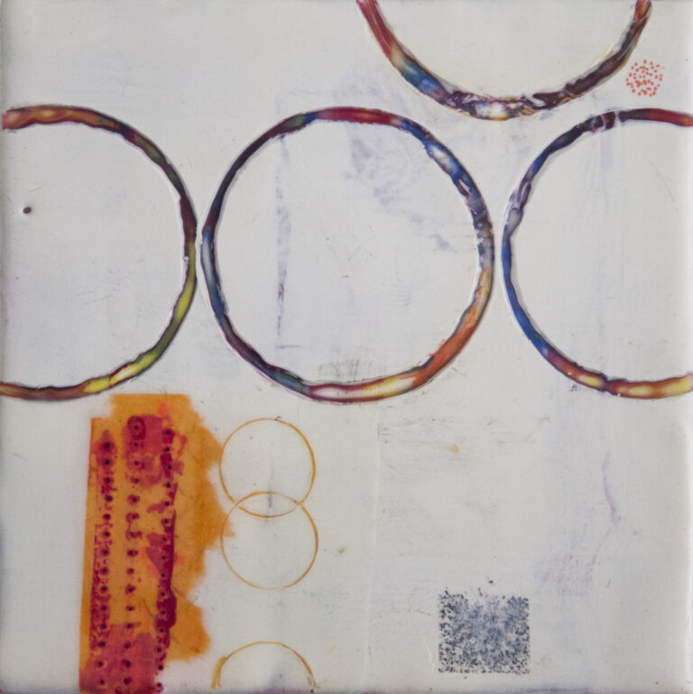 Original abstract encaustic painting titled 
