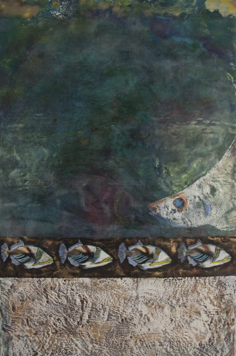 Original abstract encaustic painting titled 