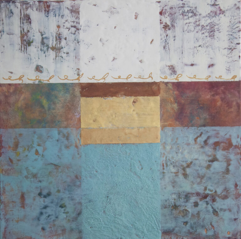 Original abstract encaustic painting titled 