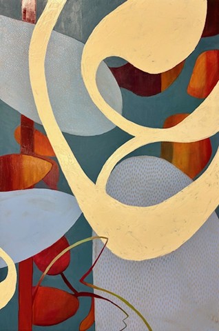 An abstract painting called "All that Jazz" by Maui artist Christine Waara